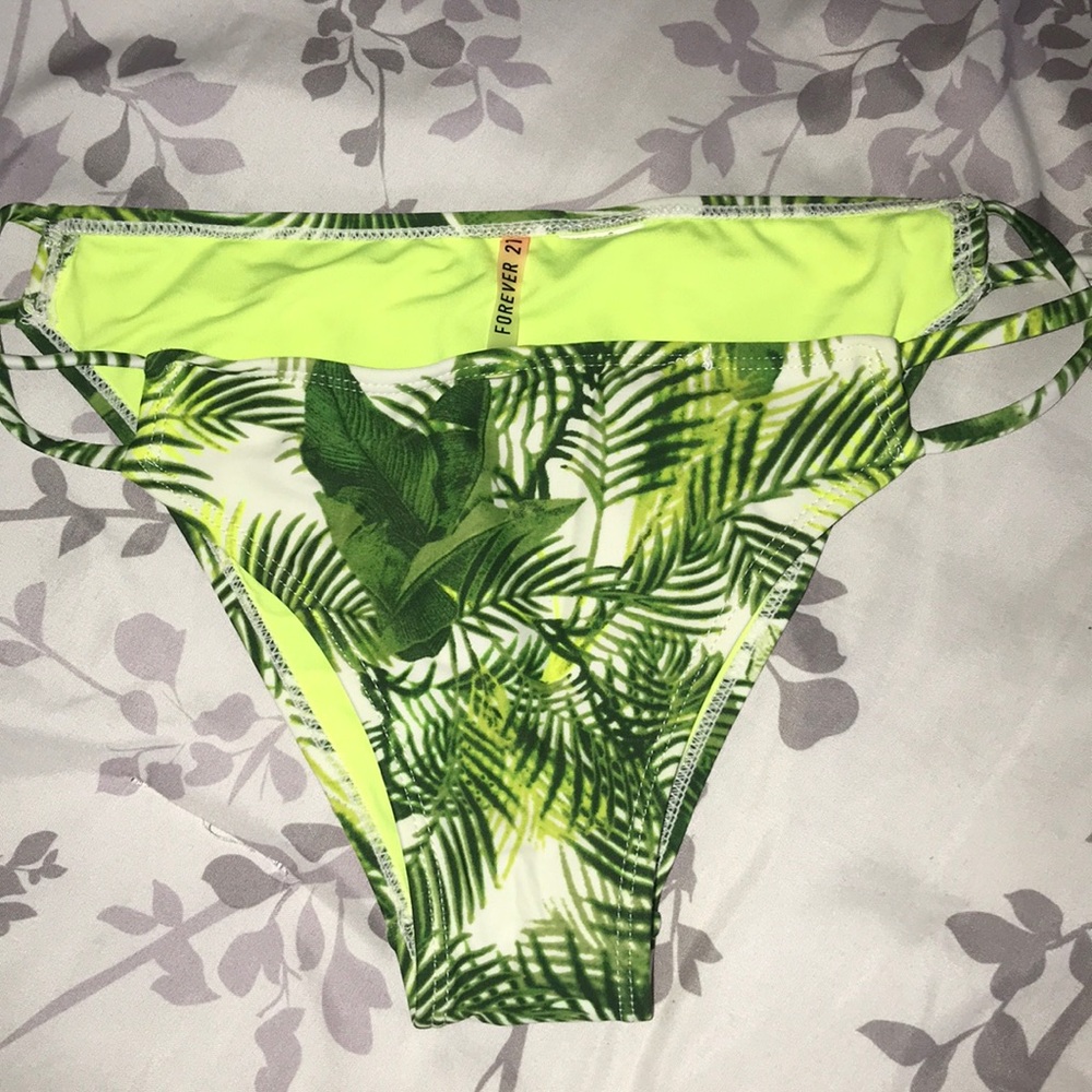 Tropical green leaf bikini bottoms from Forever 21